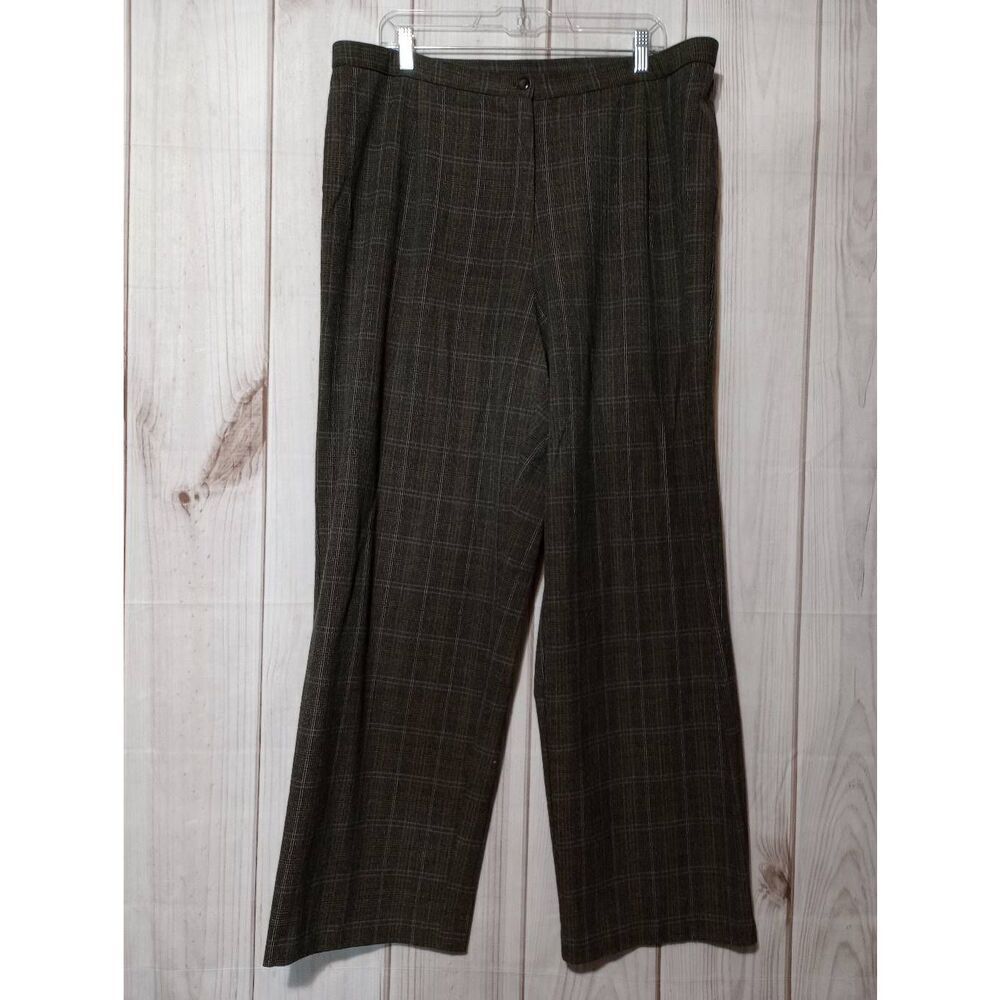 Dressbarn Pants‎ Ladies 20W Wide Leg Gray Plaid